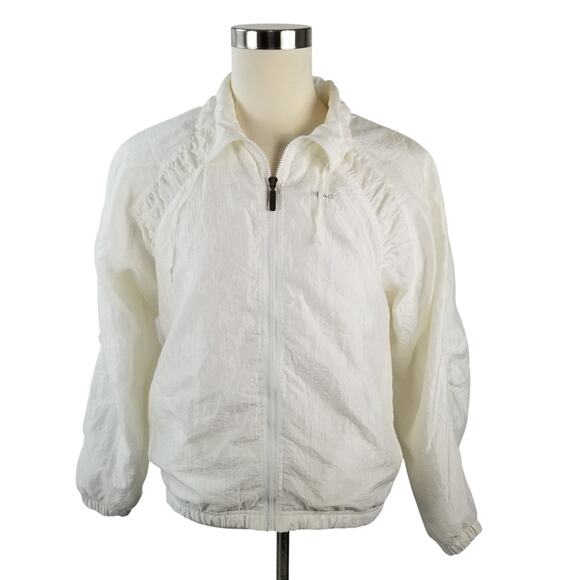 Head Sports Wear White Vintage Windbreaker Lined Zip Up Size Large - Picture 1 of 4